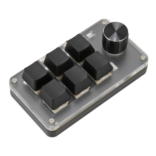 Minitastatur Knop Design Rød Switch Dual Mode Plug and Play Mekanisk programmerbart tastatur til gaming Office Media 6 taster med 1 knop