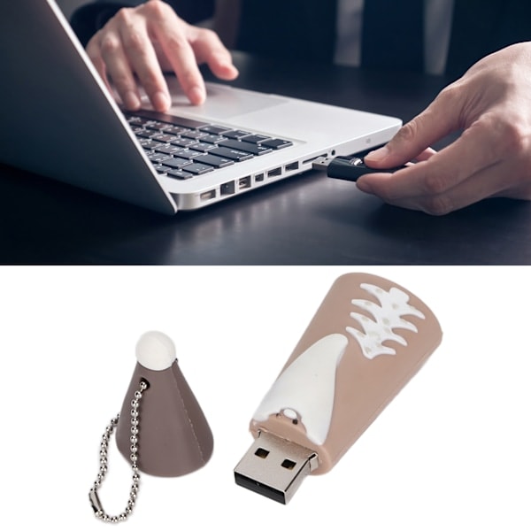 U Disk Holdbar Stærk Kompatibilitet Sød Julemand USB 2.0 Flash Drive Mobil Lagerenhed Grå 128GB