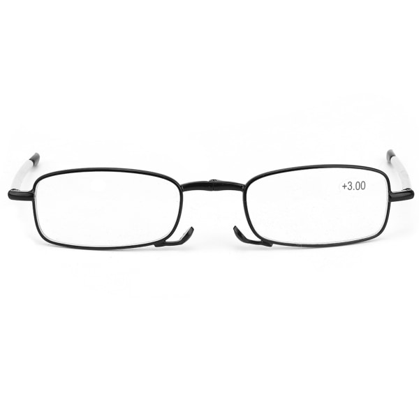 Presbyopiske briller Menn Kvinner Sammenleggbare Bærbare Anti Fatigue Lesebriller (Sort +3,00)