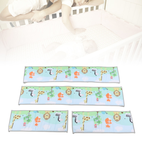 4 kpl Baby sängyn kaide, korotettu törmäyssuojakaide, taaperoille yksivärinen tulostus Sängyn puolella pehmeä kaide, tyyli 2