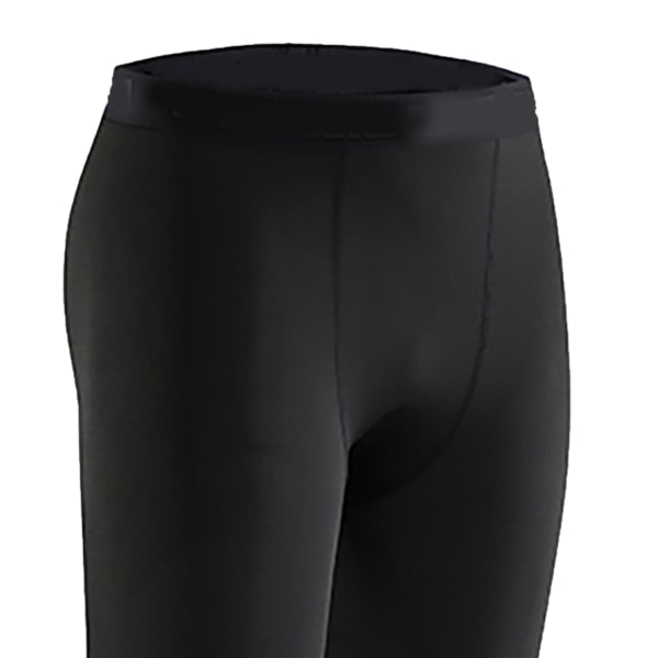 Tiukat leggingsit elastinen polyesteri nopeasti kuivuvat miesten kompressiohousut fitness musta M