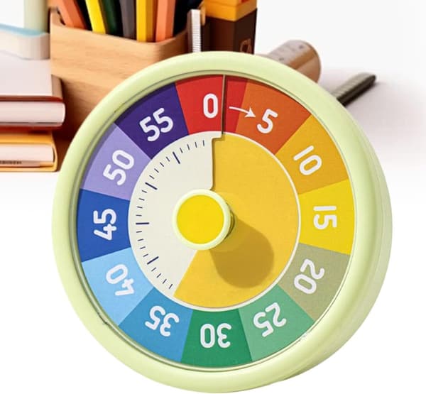 Timer - Visuell Nedräkning 60 Minuters Klocka Kök Pomodoro Tyst Tidsstyrning för Träning, Studier, Hantering, Matlagning 10.3*10.3*4.5 cm Grön_yu