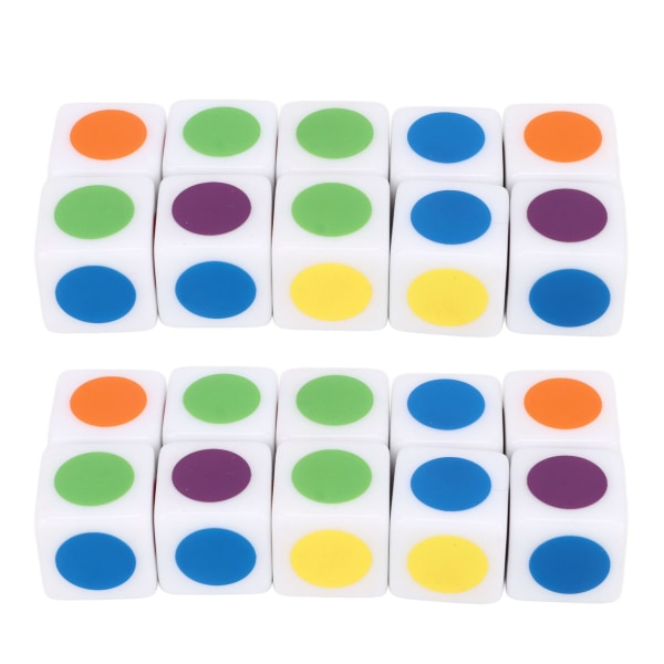 20 st Lärande 6-sidiga kuber 6 färger Rundade hörn Lärande färgtärningar för pedagogiska tärningsleksaker