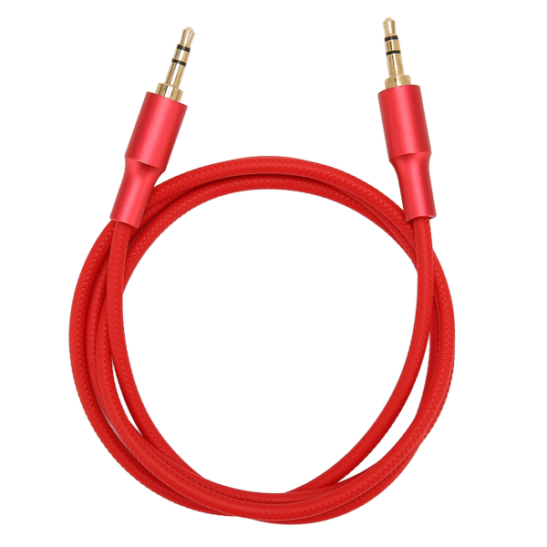 3,5 mm hann til hann lyd Aux-kabel Profesjonell nylonvevd 3,5 mm stereolydledning for øretelefoner Bilhøyttaler 3,3 fot rød