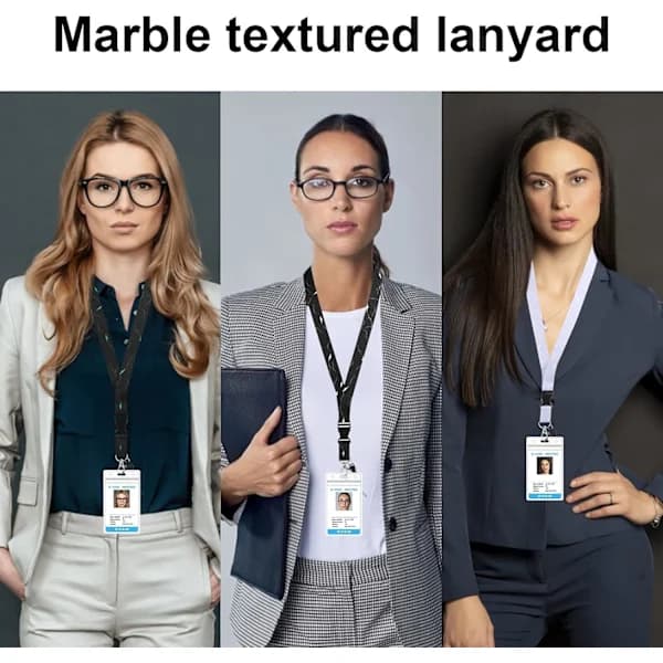 3-pack Lanyard med Snabbspänne, Robust Marmor Lanyard