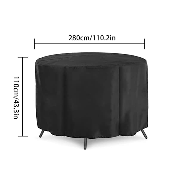 Rund Bålstedsovertræk Vandtæt UV-resistent Polyester til Udendørs Terrasse Bålfad 76 x 30 cm Sort 76*30cm
