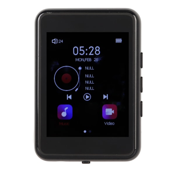 MP3-spelare 2,4-tums hel pekskärm förlustfritt ljud Bluetooth 5.0 FM-radioinspelare Inbyggd högtalare MP4 MP5-musikspelare