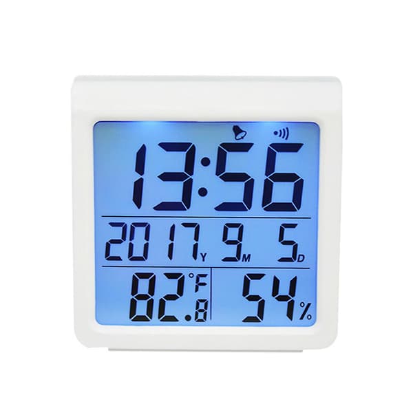Digitalt vækkeur med baggrundsbelysning, hygrometer, digital hygrometer, husholdningstermometer