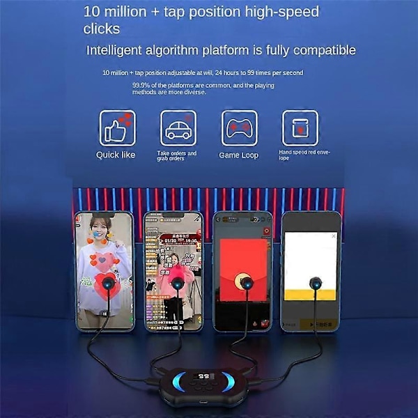 Mobiltelefonskjerm Auto Klikker Justerbar Tilkobling Fysisk Simulering Finger Klikk Enhet Scre.pa