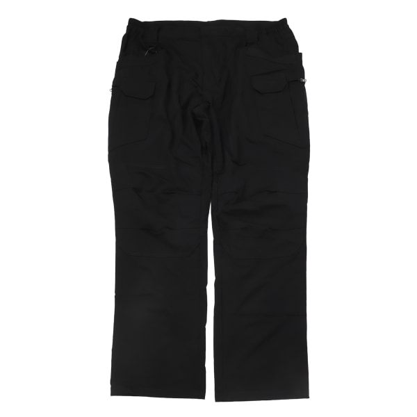 Sorte sommerhurtigtørrende bukser Lette tynne elastiske cargobukser med lommer for utendørsaktiviteter Svart XXXL