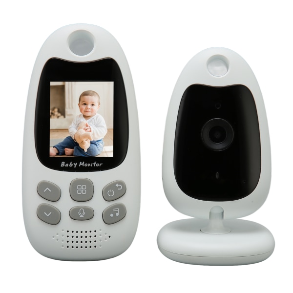 Video babymonitor med kamera 2,0 tommer LCD-skjerm Night Vision Temperaturovervåking 2 Way Talk 100?240V EU-plugg