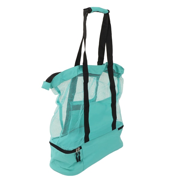 Matkalaukku Suurikapasiteettinen mesh verkkokäsilaukku, jossa sivutasku kuntosalin urheilukotiin Vihreä