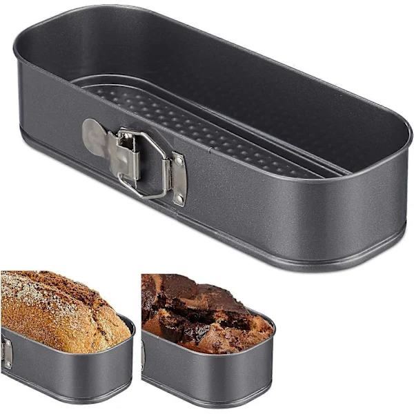 Antrasitt rektangulær springform, rektangulær bakeform, avtakbar, non-stick, 30,8 x 12 cm