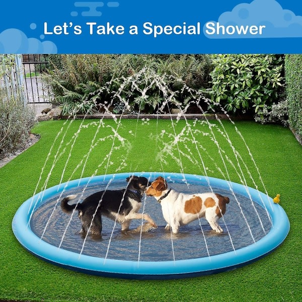 Sprinkler Kylning Lekmatta För Hundar - Splash Sprinkler Pad For Dogs Kids 150cm