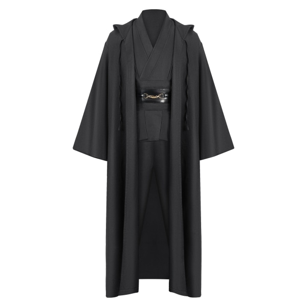 Mub - Obi Wan Kenobi Premium Kvalitets Cosplay Kostume - Sort Jedi Robe fra Star Wars til Lysværd Duel - Sort XL Black XL