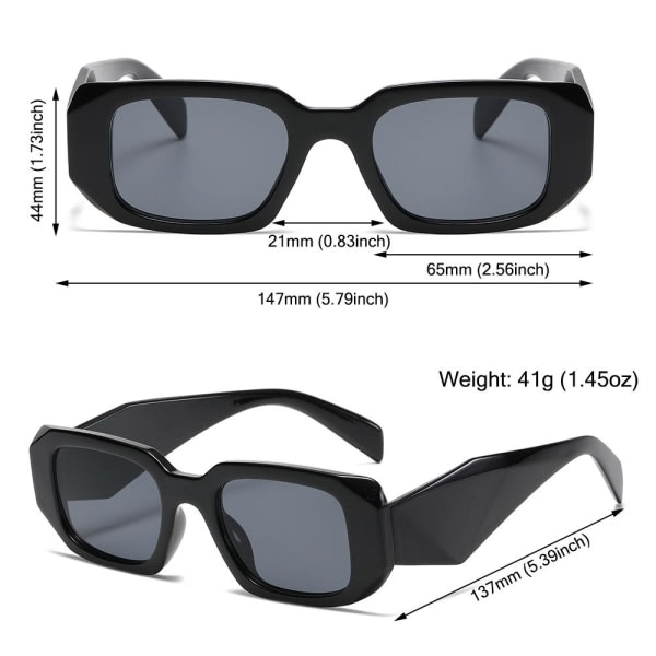 Rektangulære solbriller Y2K solbriller C6 C6 C6 C6