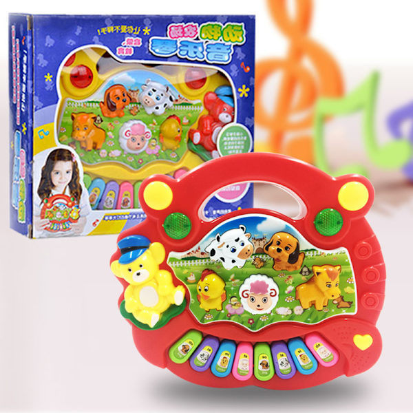 Tidig Utbildning 1 År Gammal Baby Leksak, Djur Gård Piano Musik Utvecklingsleksaker, Baby Musikinstrument - Gul eller Röd
