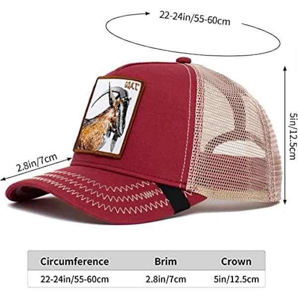 Unisex Animal Mesh Trucker Hat Square Patch cap för