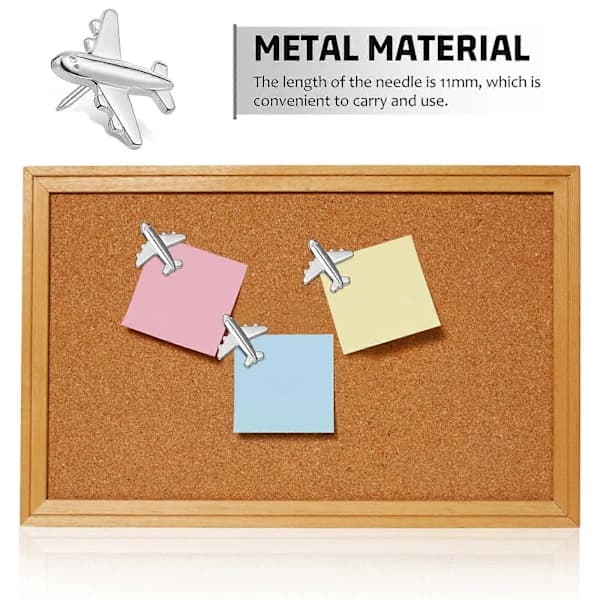24 stk. Flyplansknapper Metallkartknapper Dekorativ Knapper Tommelstifter Korktavleknapper Stiftknapper