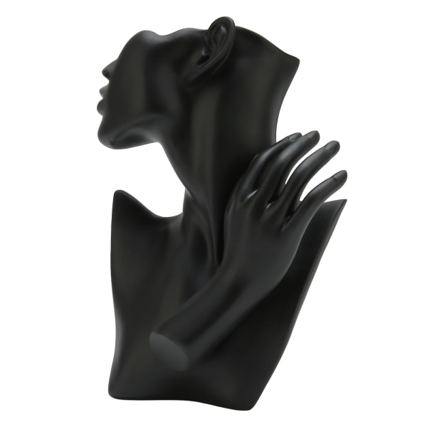 Smykker Mannequin Display Sett svart harpiks Realistisk kunstnerisk øredobber Halskjede Ring Display Stand for Shop