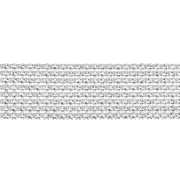 Strassbånd på rull – 4 cm x 9 meter sølv