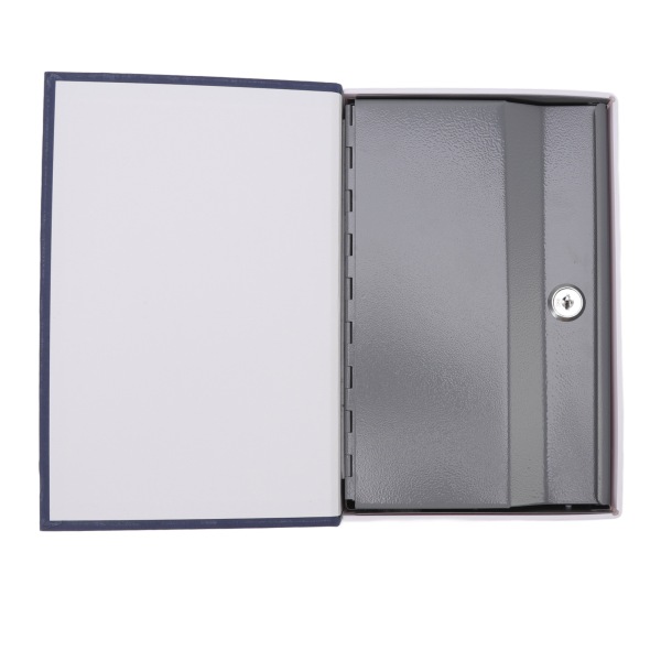 Ordbok Myntsparegris rustfritt stål Realistisk låsbar boksafe med nøkkel for myntoppbevaring Blå
