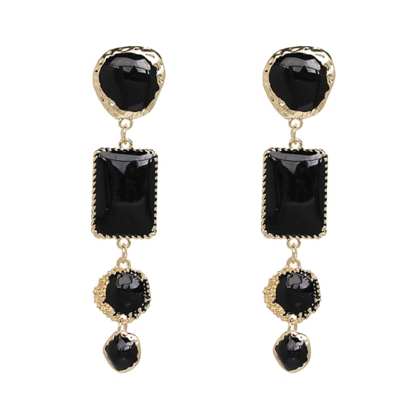 1 par delikat fasjonable kvinner anheng øredobber gave smykker tilbehør (svart)