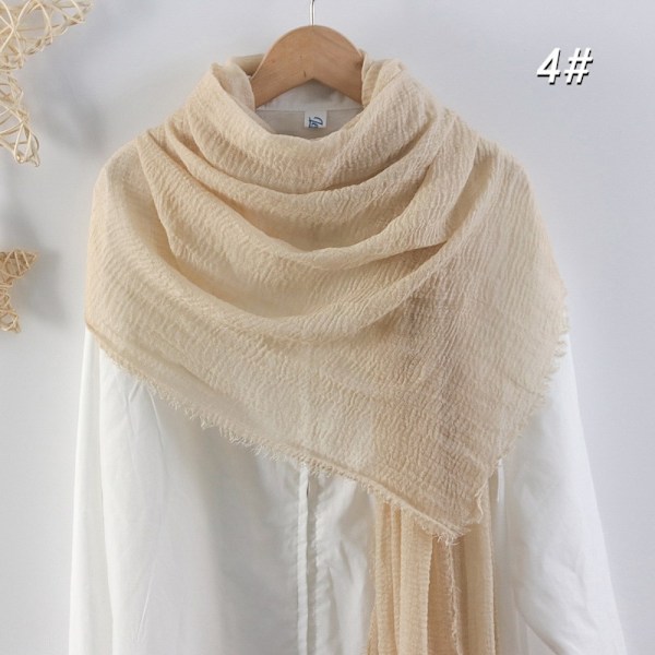 Crinkle Scarf Vanlig Hijab BEIGE Beige