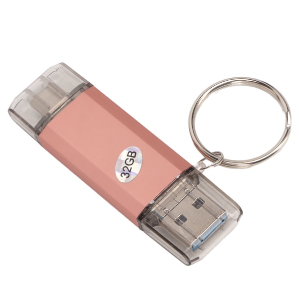 USB-flashdrev med nøglering Metal U Disk Vandtæt High Speed ​​3.0 Type C Micro USB 3 i 1 32GB