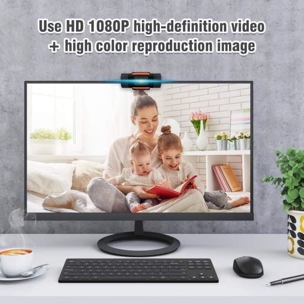 Autofokus 1080P Full HD Widescreen-webkamera med mikrofon USB-datorkamera for PC Mac Stationær bærbar datamaskin Videosamtal Spilla i video