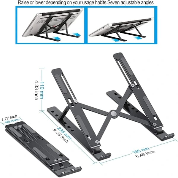 Laptopstativ kompatibelt med 10-15,6 tommer (sort) sort
