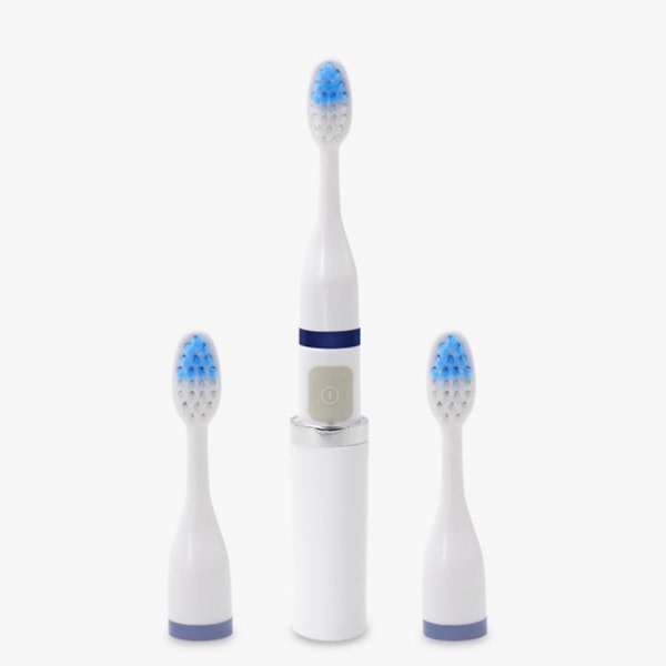 Akkukäyttöinen sähköinen tandborste, bärbar munvård, lätt design, mjuk DuPont nylon White