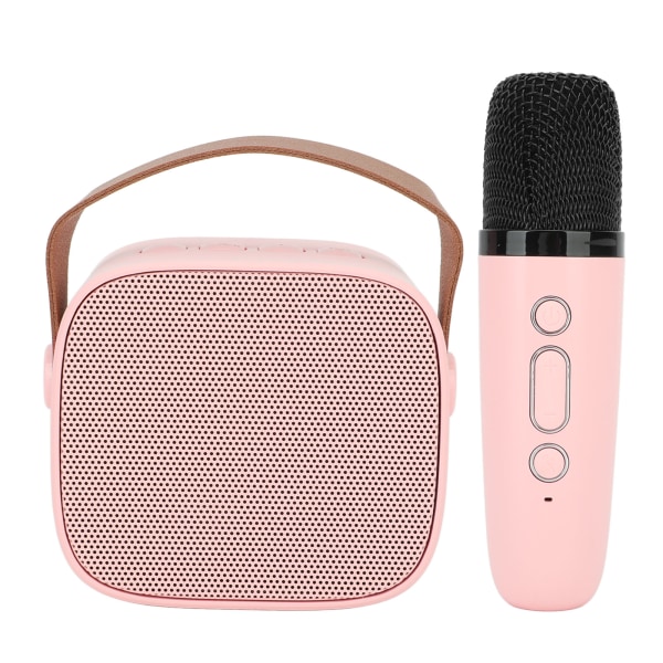 Mini karaokemaskine med trådløs mikrofon bærbar Bluetooth-højttaler til børn, voksne Pink