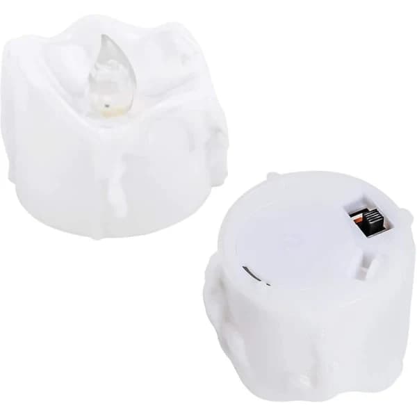 LED-timerljus, 12-pack LED-värmeljus med timer, flimrande värmeljus