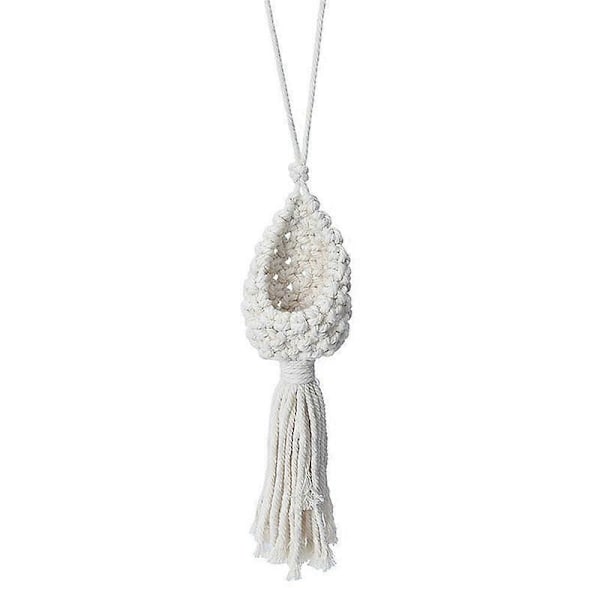 3X Boho Makramé Luftväxt Hängare Tillandsia Hängande Korg Rephållare Blomma Heminredning (13CM).pa