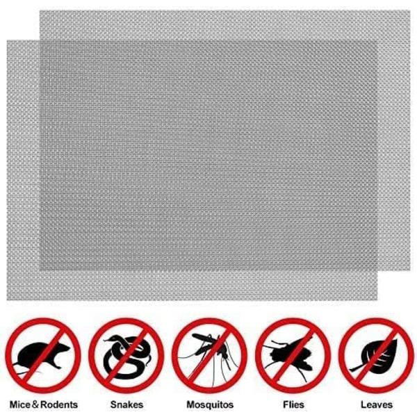 2 stk rustfrit stål 20 mesh ventilationsgitter i metal insektsnet