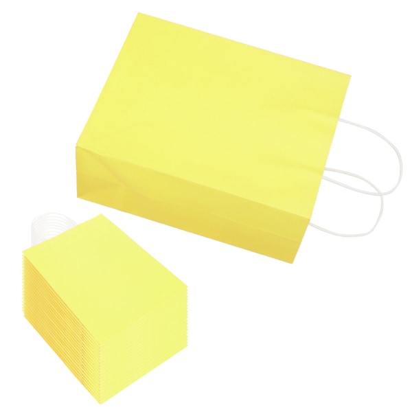 Ympäristöystävällinen kannettava voimapaperikassikauppa Vaatepakkaus Lahjakassi (M 21 x 11 x 27,5 cm) Keltainen