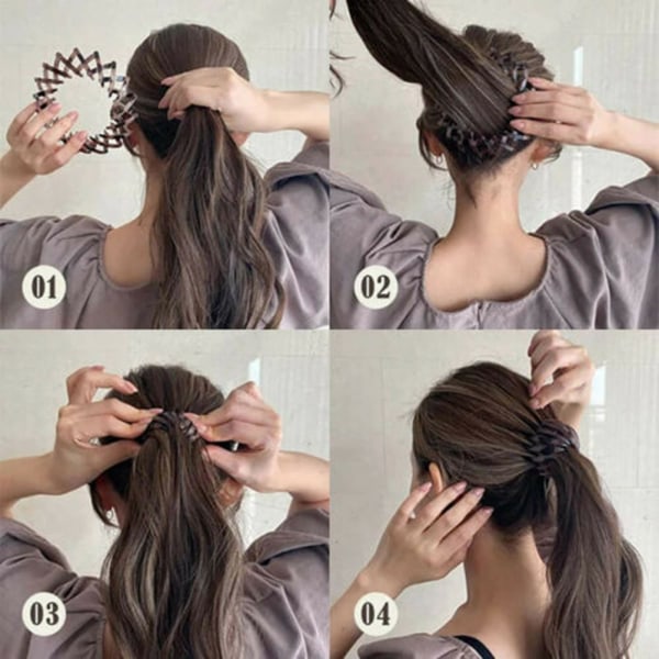Fuglerede formede hårspænder Vintage geometriske hårløkker hestehaleholder til kvinder piger 1 stk lyseblå