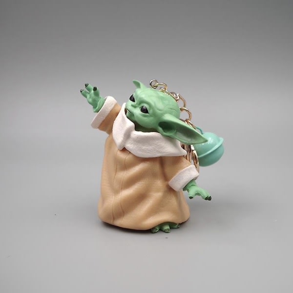 Disney Baby Yoda nyckelring Yoda modell nyckelring Kawaii Cartoon Pendant nyckelring