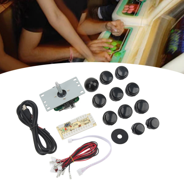 DIY USB Controller Computer Rocker Oval Ball Joysticks med Control Chip til Arcade Game Black