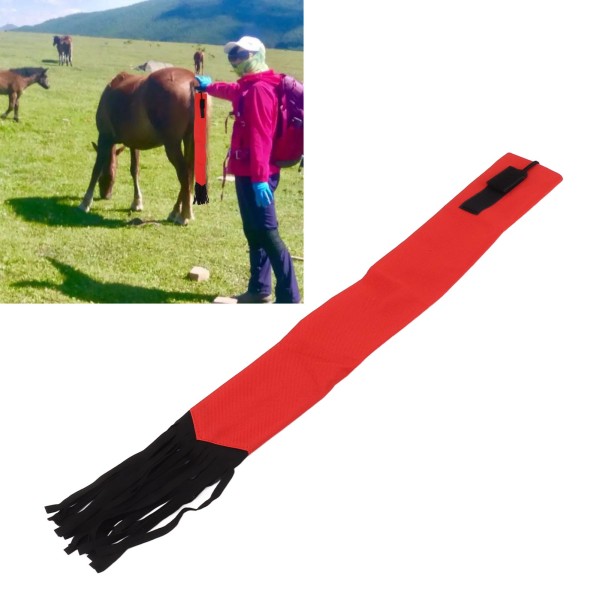 Hestehaletaske Padderok Beskytter Non Woven Stof Padderok Beskytter Anti Bite Anti Dirt Hesteplejeudstyr med frynser rød