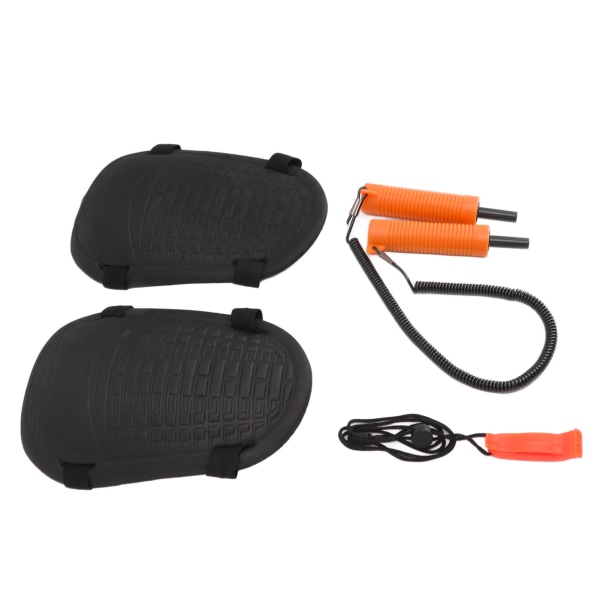 Sikkerhedsværktøj til isfiskeri Udtrækkelige ispinde, hårde EVA-knæbeskyttere og ikke-atomfløjte til beskyttelse udendørs orange