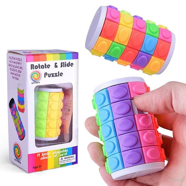 Rotera & Skjut Pussel - Hjärngympa MultiColor 5,5 cm