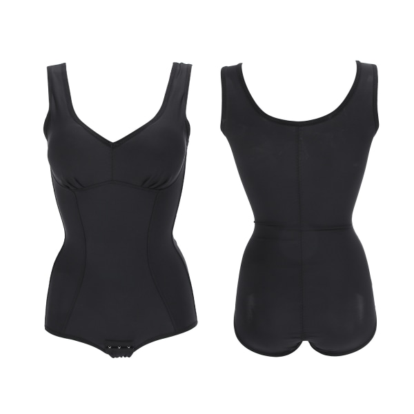 Kvinner midjetrener Magekontroll Body Slanking Body Shapewear med BH (svart) XXL