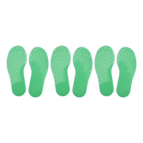 3 Par Footprints Marker PVC Farverig fodformet træningspudelegetøj til indendørs udendørs grøn