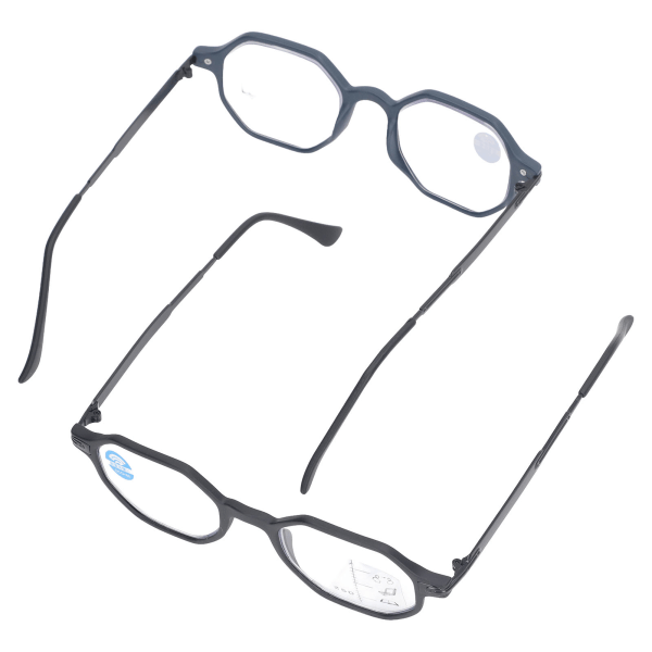 2st 250 Multifocus Läsglasögon Förhindrar blåljus Äldreglasögon Svart Blå Båge