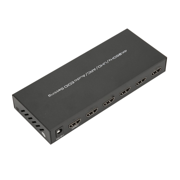 HDR HD Multimedia Interface Sound Extractor 5 Port 18Gbps Sound Extractor Switch Box med fjernbetjening ARC 100?240V EU-stik