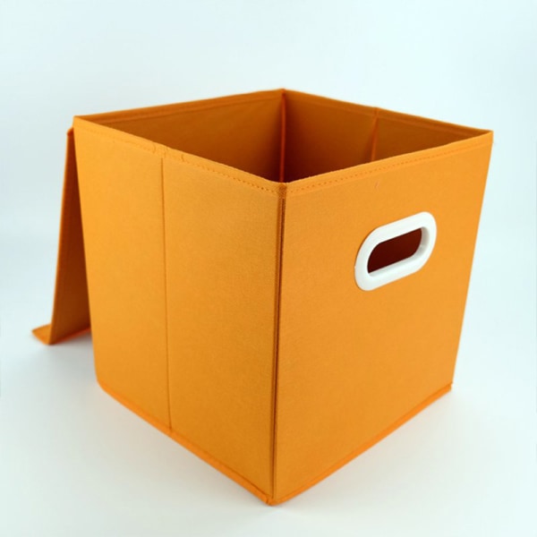 Sammenleggbare stoffbeholdere Stablebar støvtett sammenleggbar oppbevaringsboks med lokk for hjemmesoverom kontor oransje