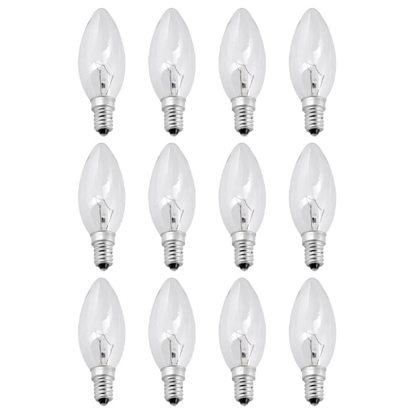 12x Lampe 40W E14 Lyskilde Klar Hvit Klassisk Glødelampe STOL