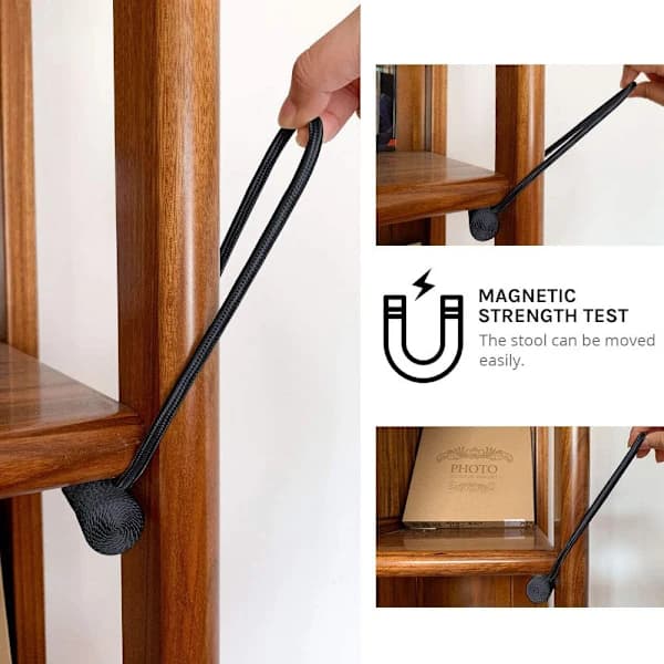 2 stk. Magnetiske Gardin Tiebacks Gardinklemmer Reb, Sort